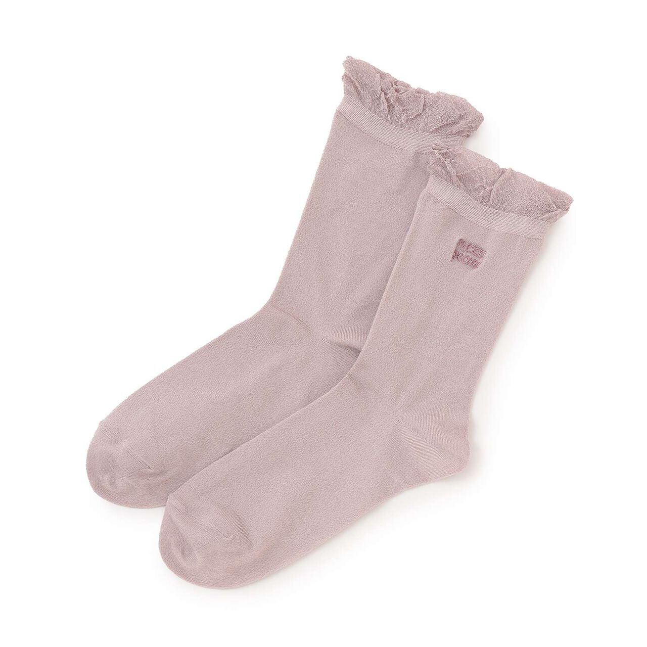 Lame & Logo Embroidery Socks,Pink, large image number 0