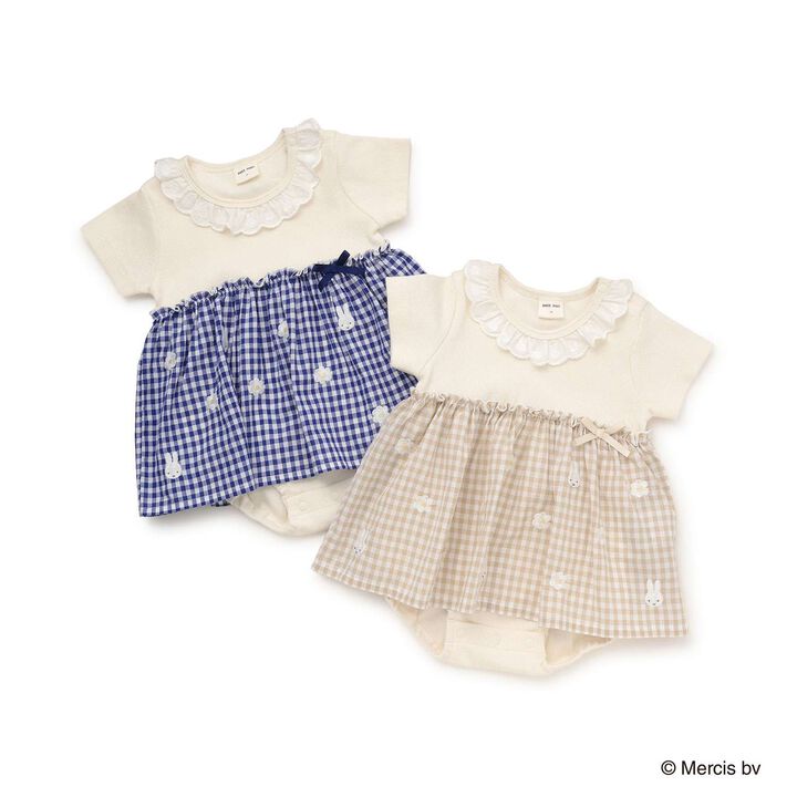 [miffy] Embroidered Floral Romper,Blue, medium image number 8