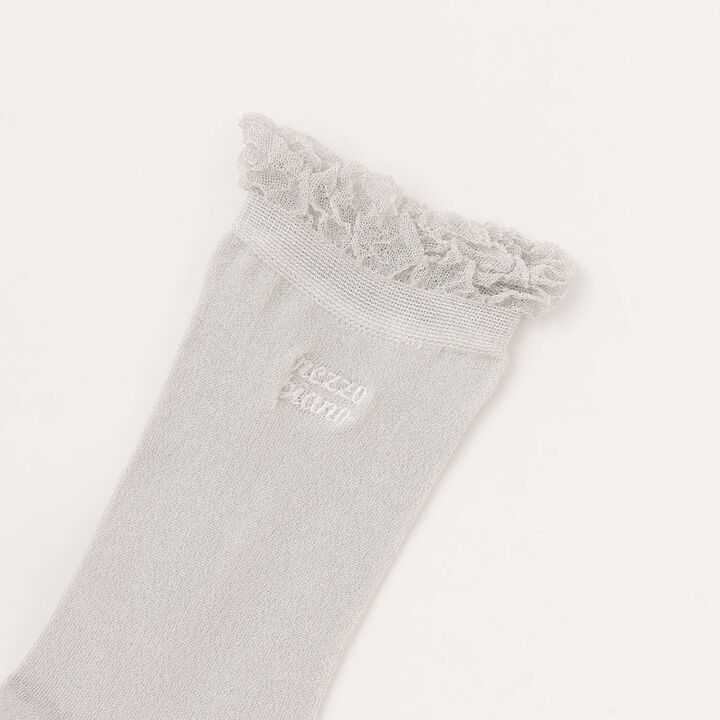 Lame & Logo Embroidery Socks,Pink, medium image number 1