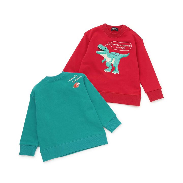 [Restock] Dinosaur Sagara Sweatshirt,Red, medium image number 8