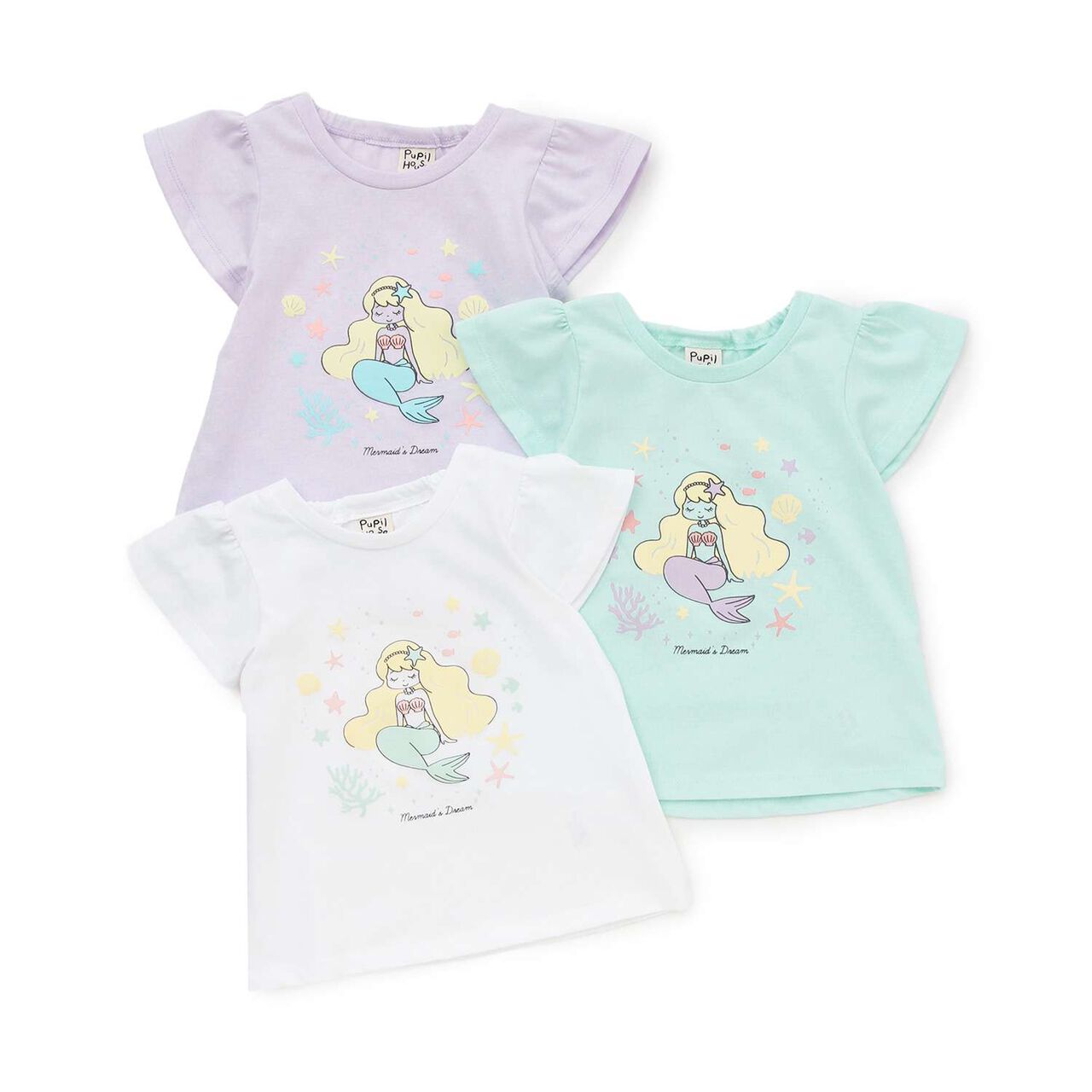 Mermaid Motif T-Shirt,Lavender, large image number 6