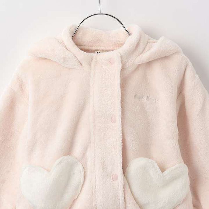 Bear Ear Fur Coat,Beige, medium image number 2