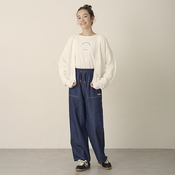 Mesh Knit Cardigan and Long Sleeve T-Shirt Set,Cream, medium image number 11