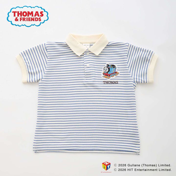 [Thomas the Tank Engine] Short-Sleeve Polo Shirt,Sax blue, medium image number 0