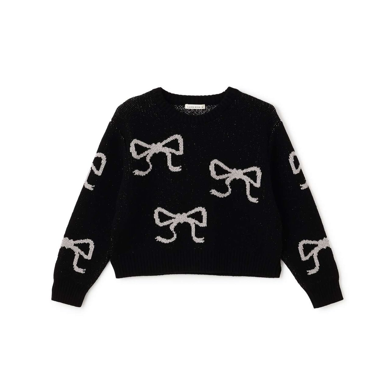 Short Lame Ribbon Sweater,Sax blue, large image number 2