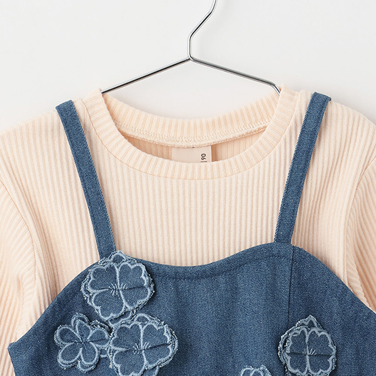 [Link] Floral Bustier Long Sleeve T-Shirt Set (Kids Size),Ivory, large image number 10