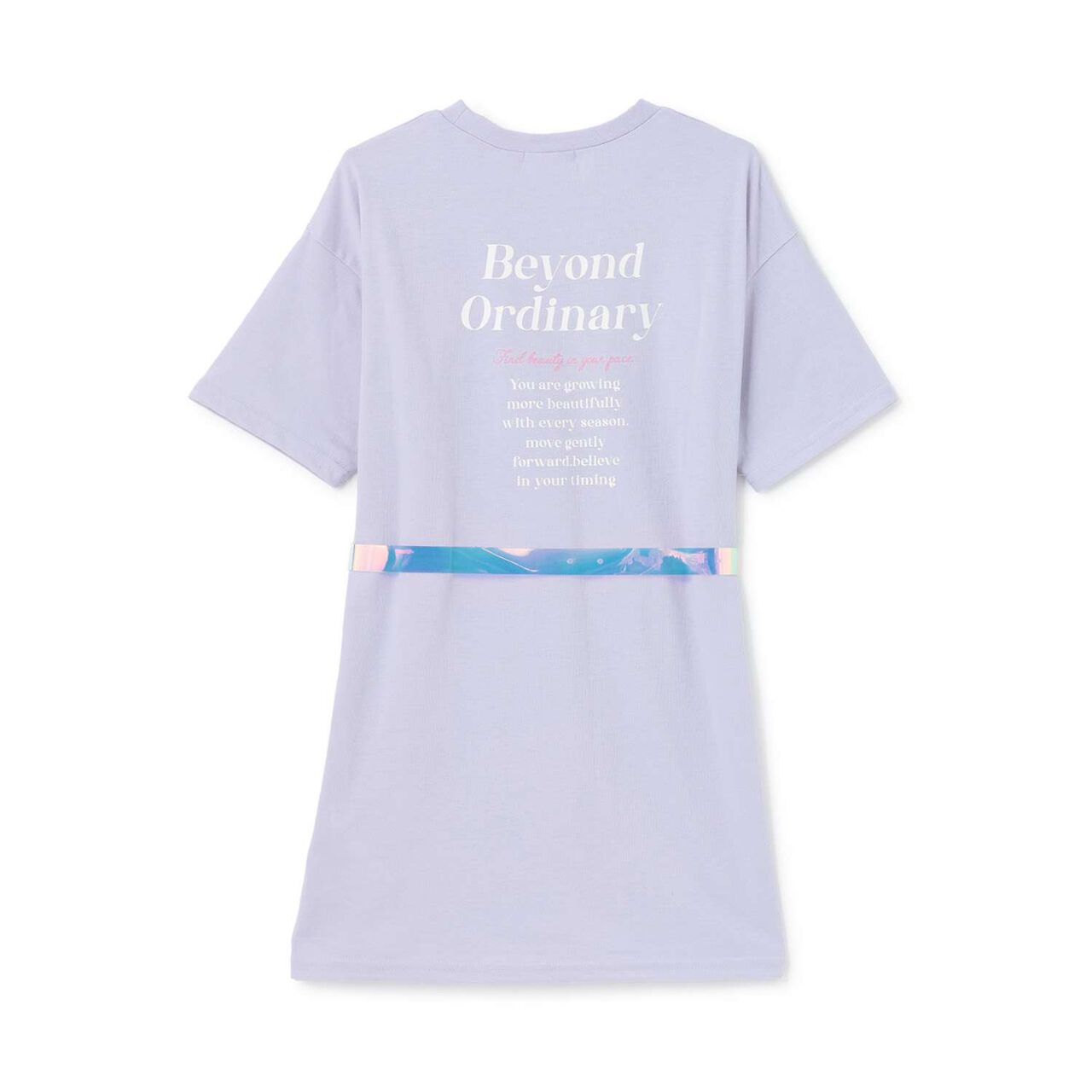 [2WAY・Quick-Dry Absorbent] T-Shirt with Clear Belt,Lavender, large image number 3