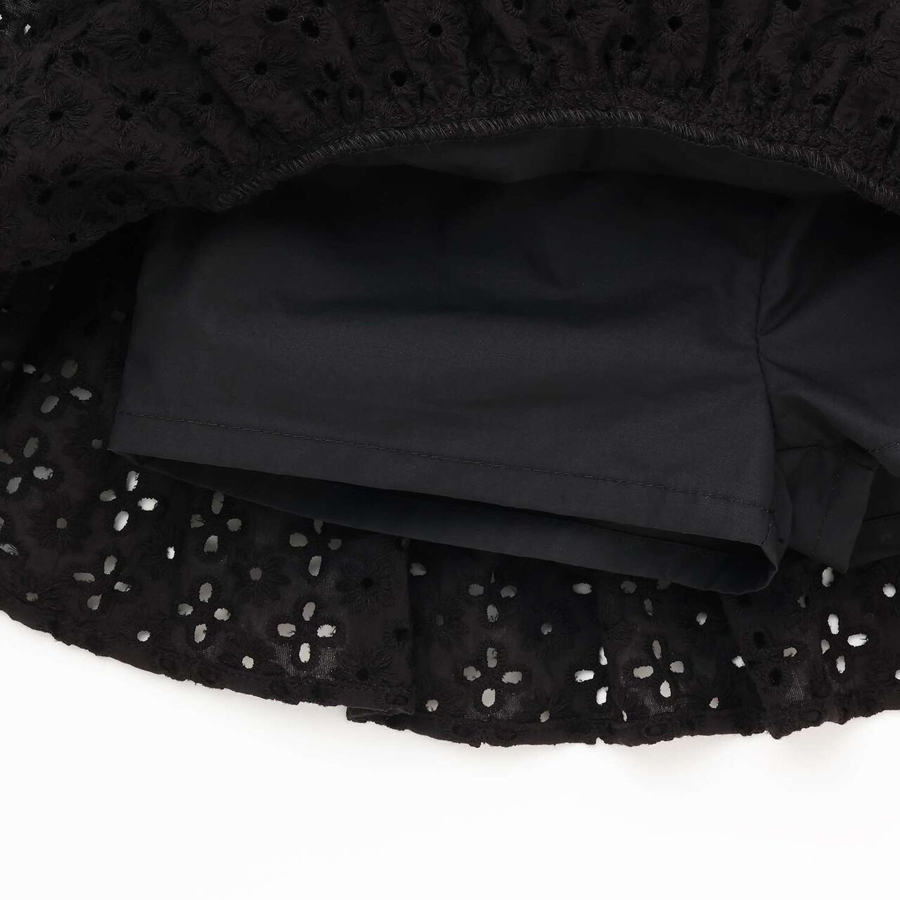 [100% Cotton] Cotton Lace Tiered Skirt with Inner Shorts [Kids Girls],Pearl white, large image number 6