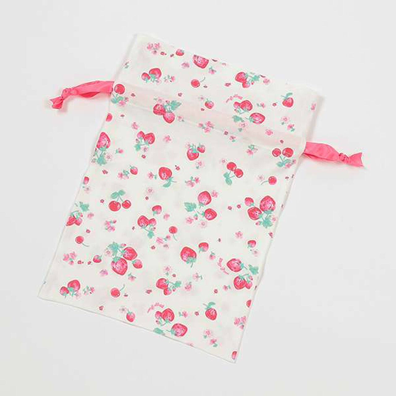 Strawberry Print Short-Sleeve Pajama Set,Off white, large image number 13