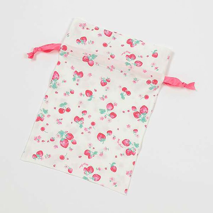 Strawberry Print Short-Sleeve Pajama Set,Off white, medium image number 13