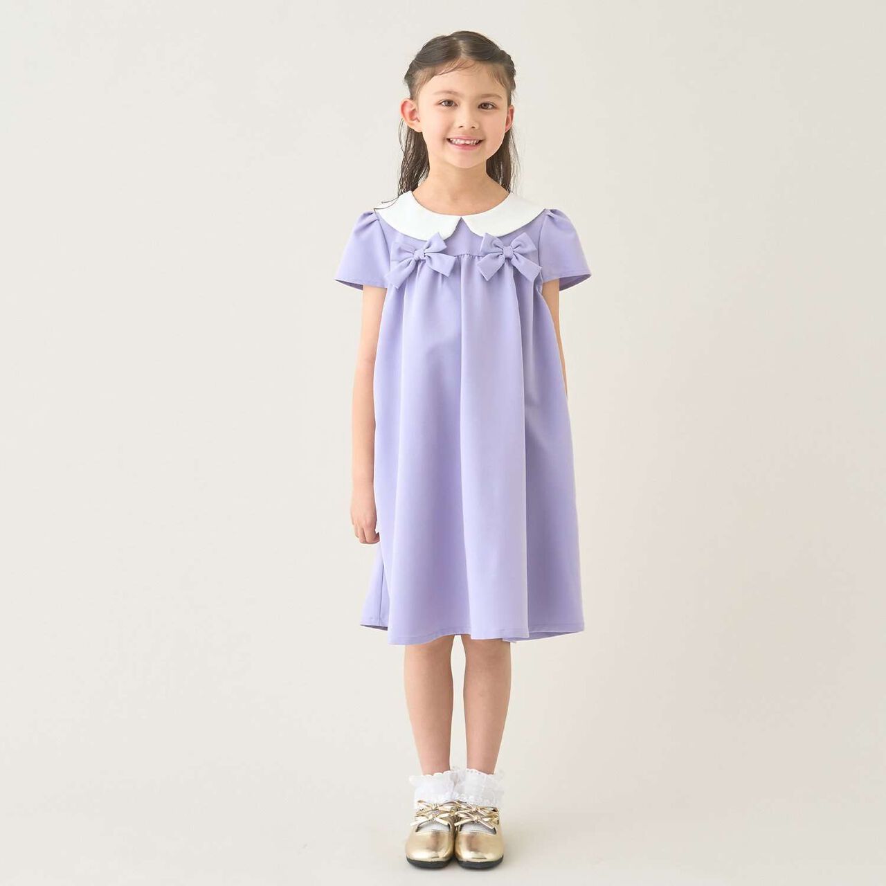 [Occasion] [School-Ready] Round Collar One-Piece Dress,Lavender, large image number 0