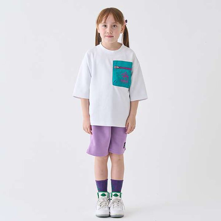 Water-Repellent Ponte Color-Blocked Pocket Big T-Shirt,White, medium image number 9