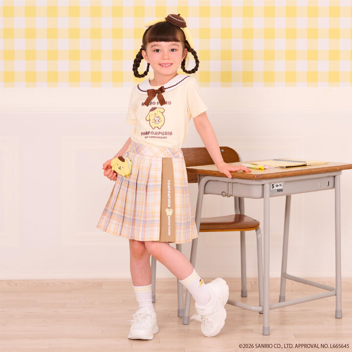 [Pompompurin] Pouch Check Pleated Skirt-Pants,Yellow, medium image number 17
