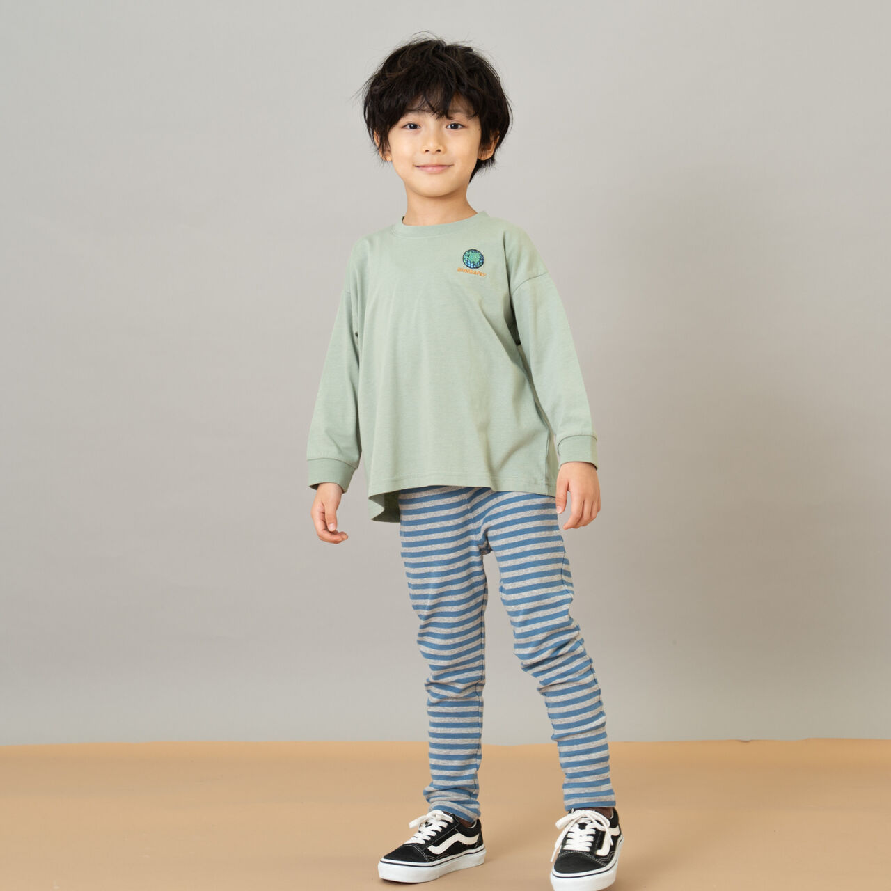 [365D.] Anti-Stain Stripe Jersey Knit Leggings,Salmon pink, large image number 5