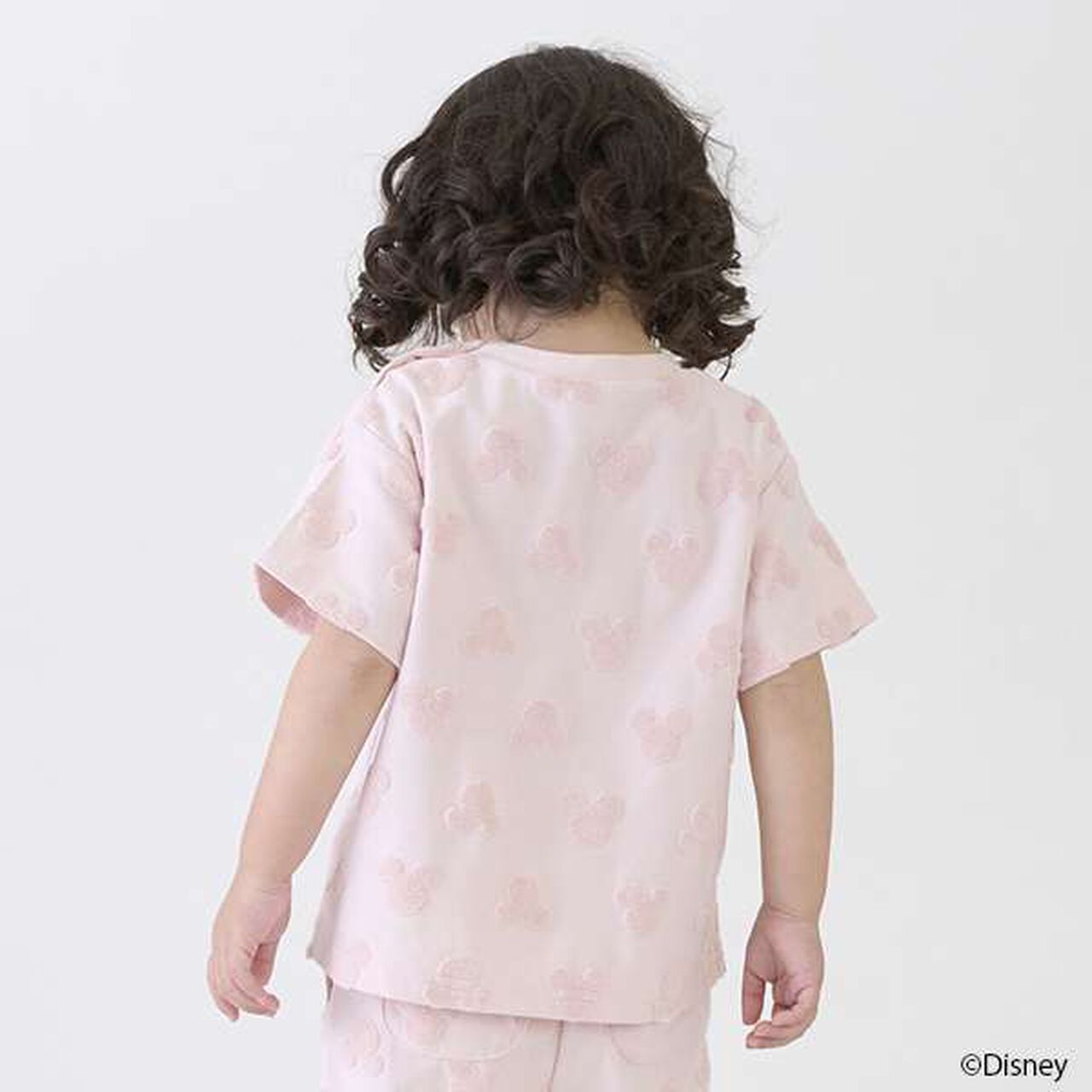 [Disney] Pile Jacquard Pattern T-Shirt,Light pink, large image number 8