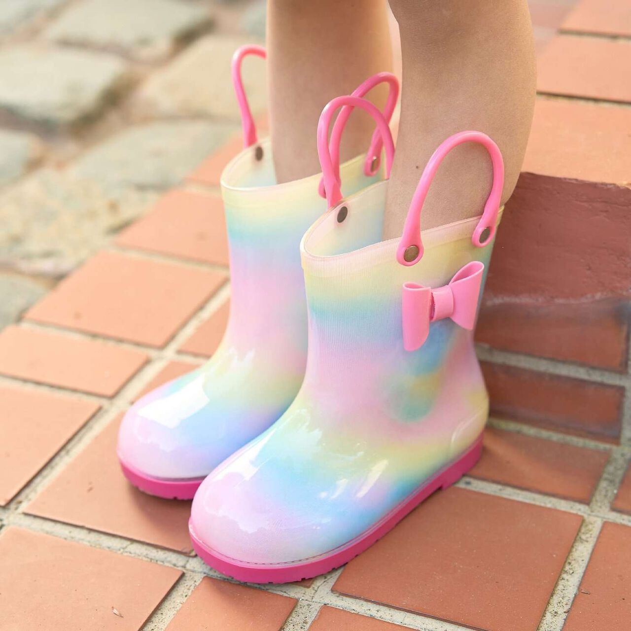 Rainbow Rain Shoes,Rainbow, large image number 0