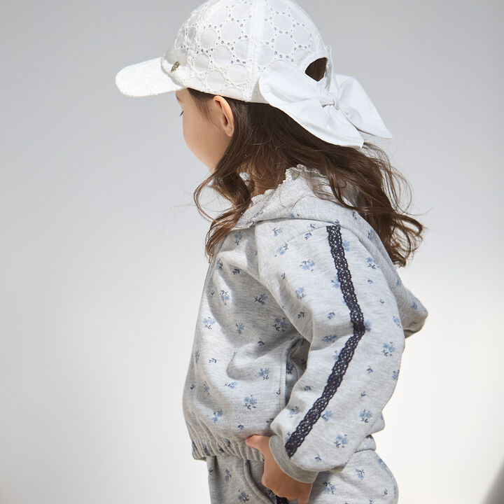 Link/Anti-Pollen Floral Pattern Zip Parka,Ivory, medium image number 1