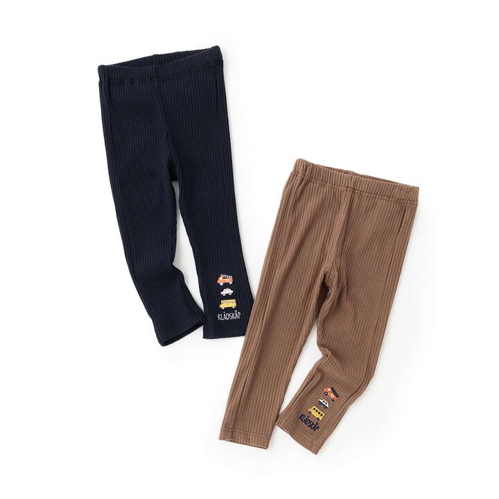 [Restock] Long-Length Leggings with Working Vehicle Embroidery,Brown, medium image number 7