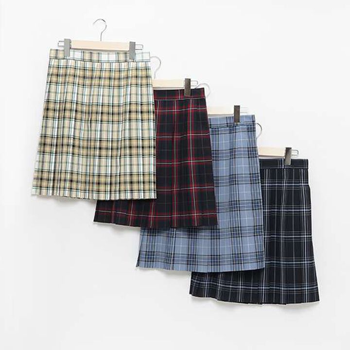 50cm Length 24-Piece Check Pleats Check Skirt,Beige, medium image number 14