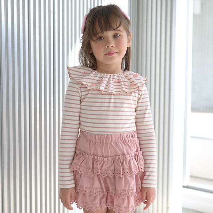 Front and Back Both OK! Collared Long-Sleeve T-Shirt,Pink, medium image number 0