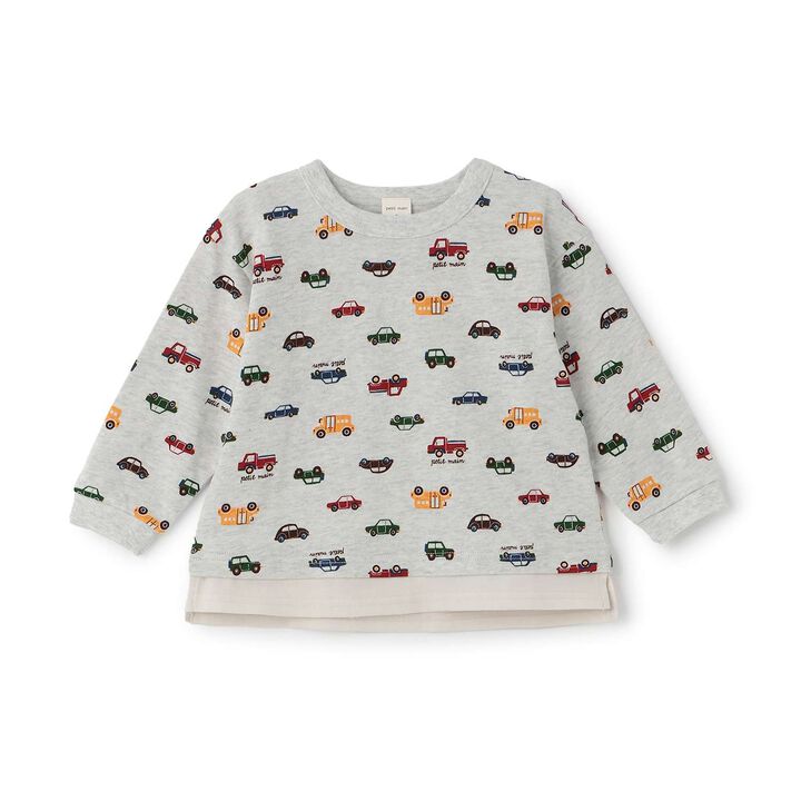 [Anti-Stain Finish] All-Over Pattern Long-Sleeve T-Shirt,Smoke white, medium image number 0