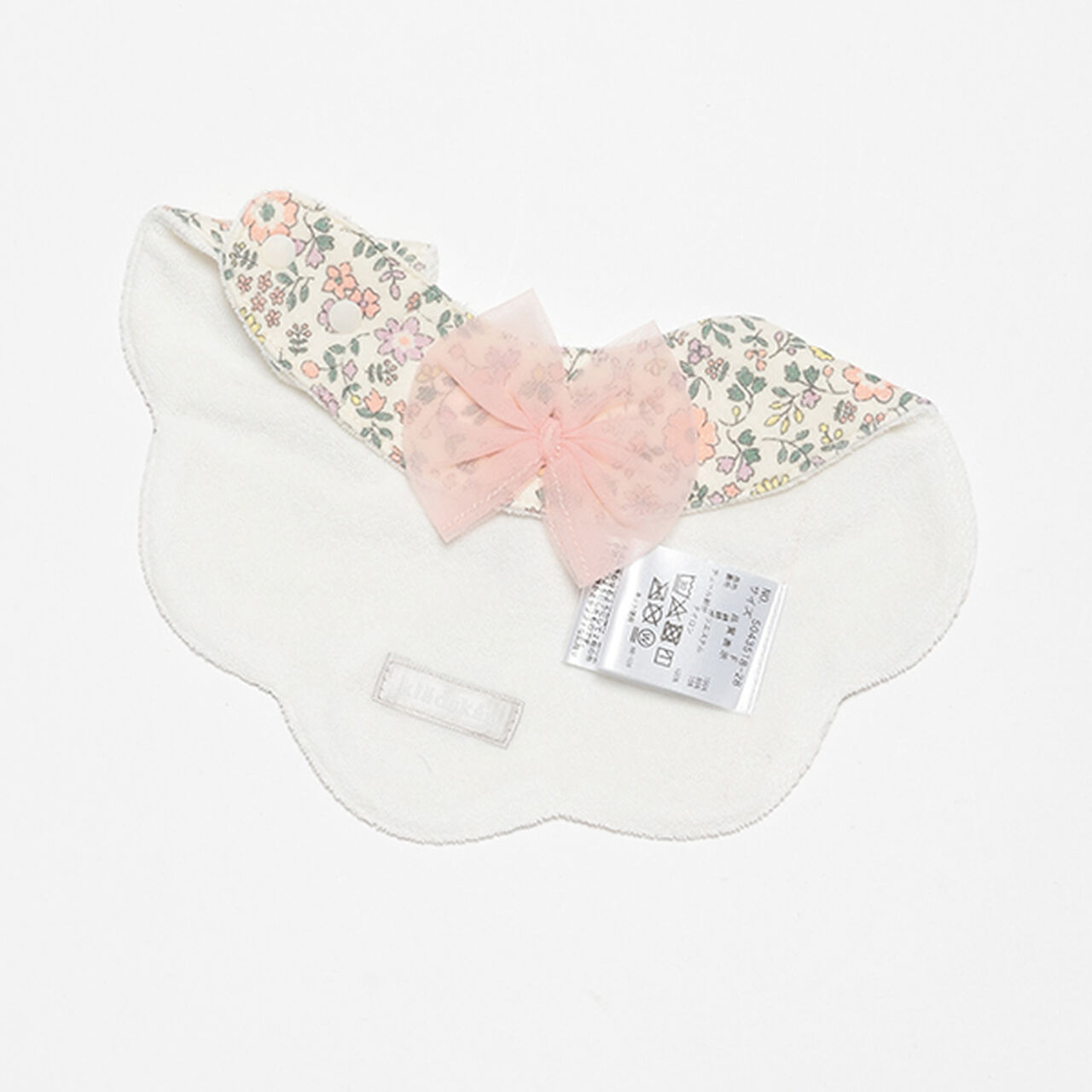 Floral Pattern Scallop Trim Bib,Light pink, large image number 3