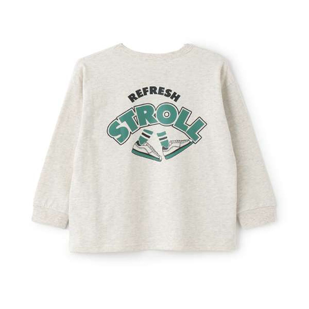 [365D.] Assorted Print Ribbed Sleeve Wide Long Sleeve T-Shirt,Beige, large image number 8