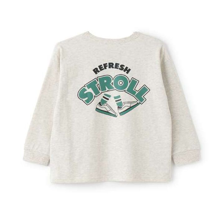 [365D.] Assorted Print Ribbed Sleeve Wide Long Sleeve T-Shirt,Beige, medium image number 8