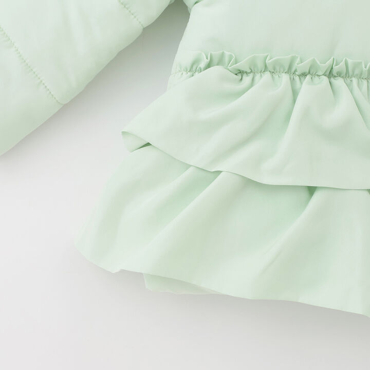 Frill Ribbon Padded Blouson,Light green, medium image number 19