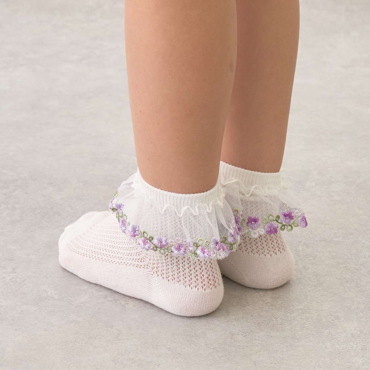 Flower Tulle Socks,Yellow, large image number 11