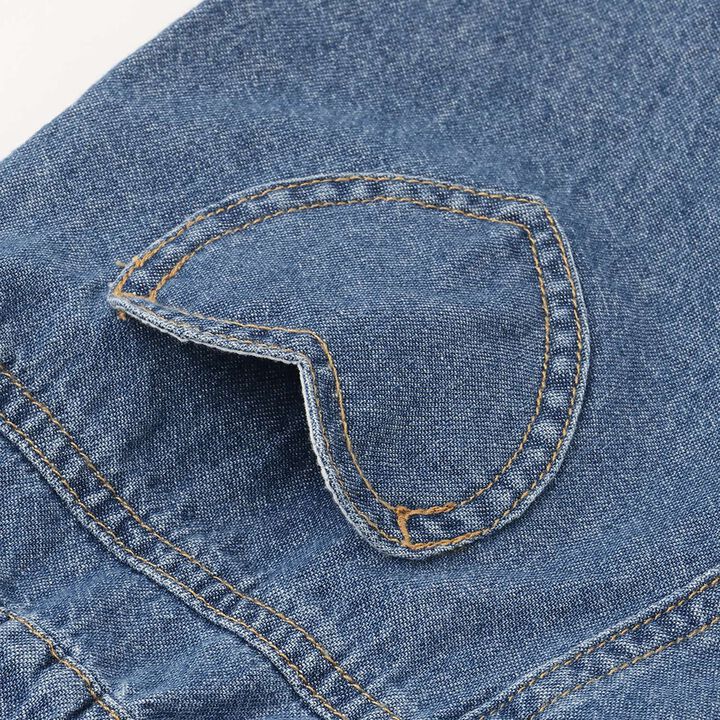 Washed Heart Pocket Shorts,Blue, medium image number 11