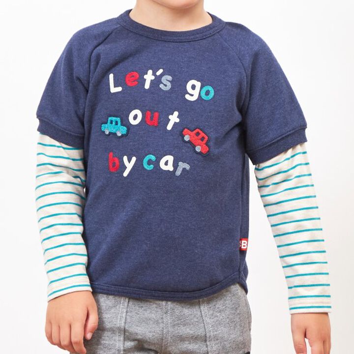 KPBOY Car Motif Fleece Sweatshirt (0 to 0),Navy, medium image number 12