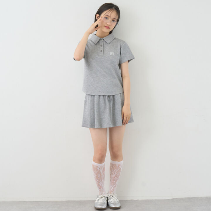 Polo Skirt Outfit Set,Top gray, medium image number 17