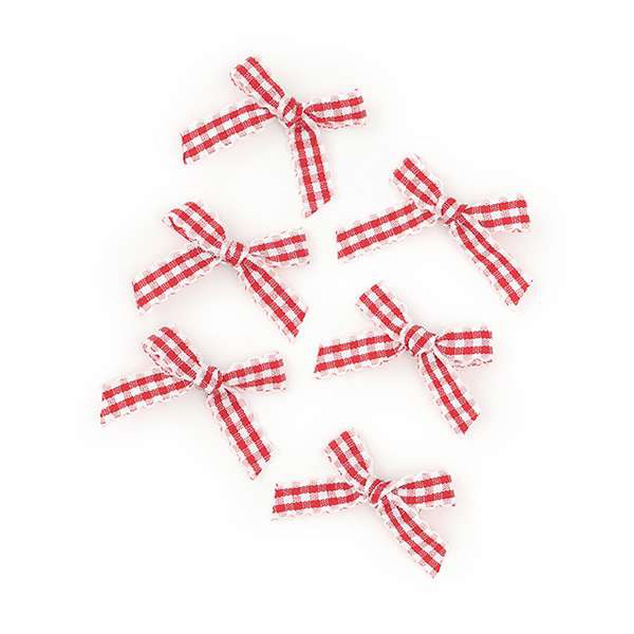 Check Ribbon Mini Hair Clips 6P Set,Black, large image number 4