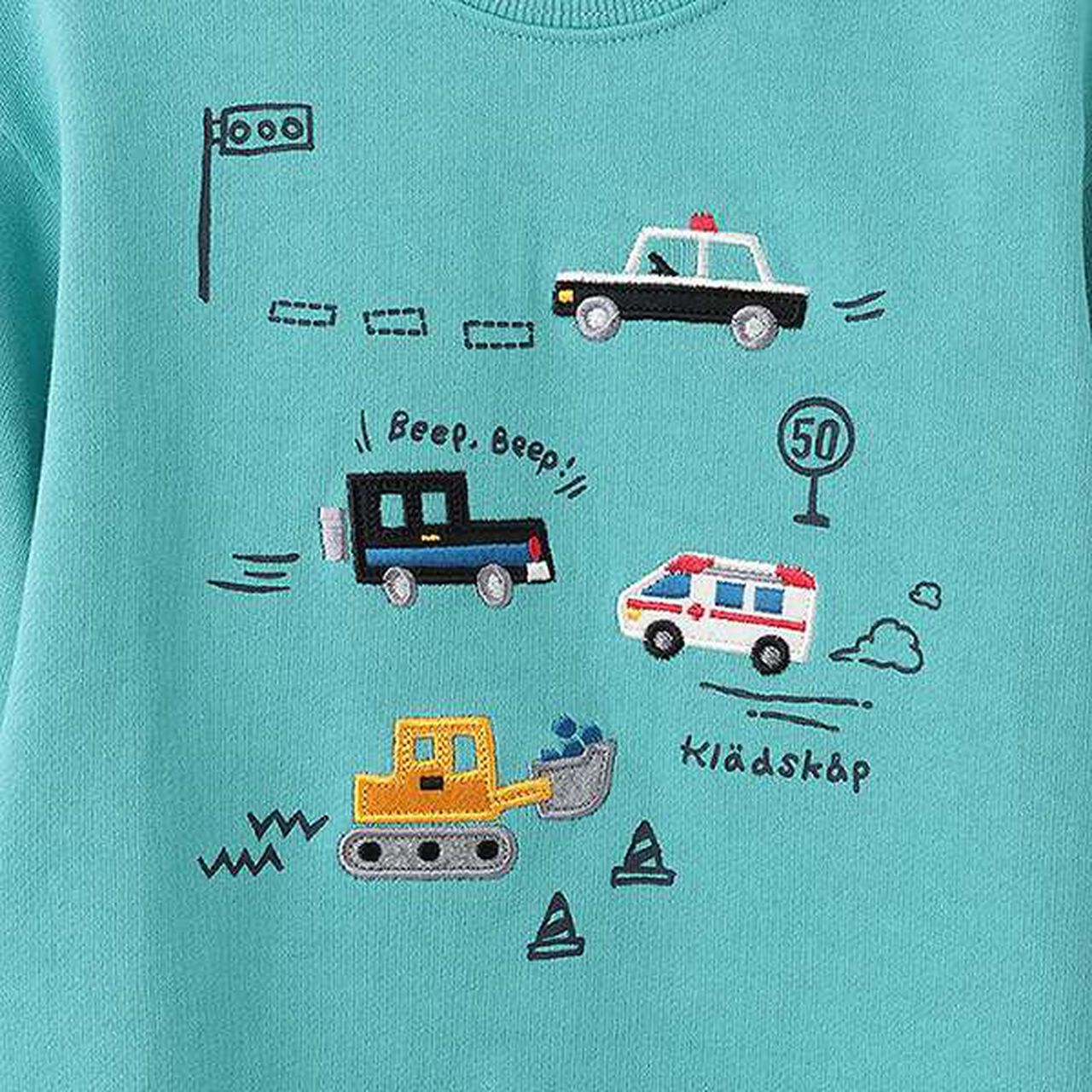 Working Vehicles × Road Sweatshirt,Turquoise, large image number 13