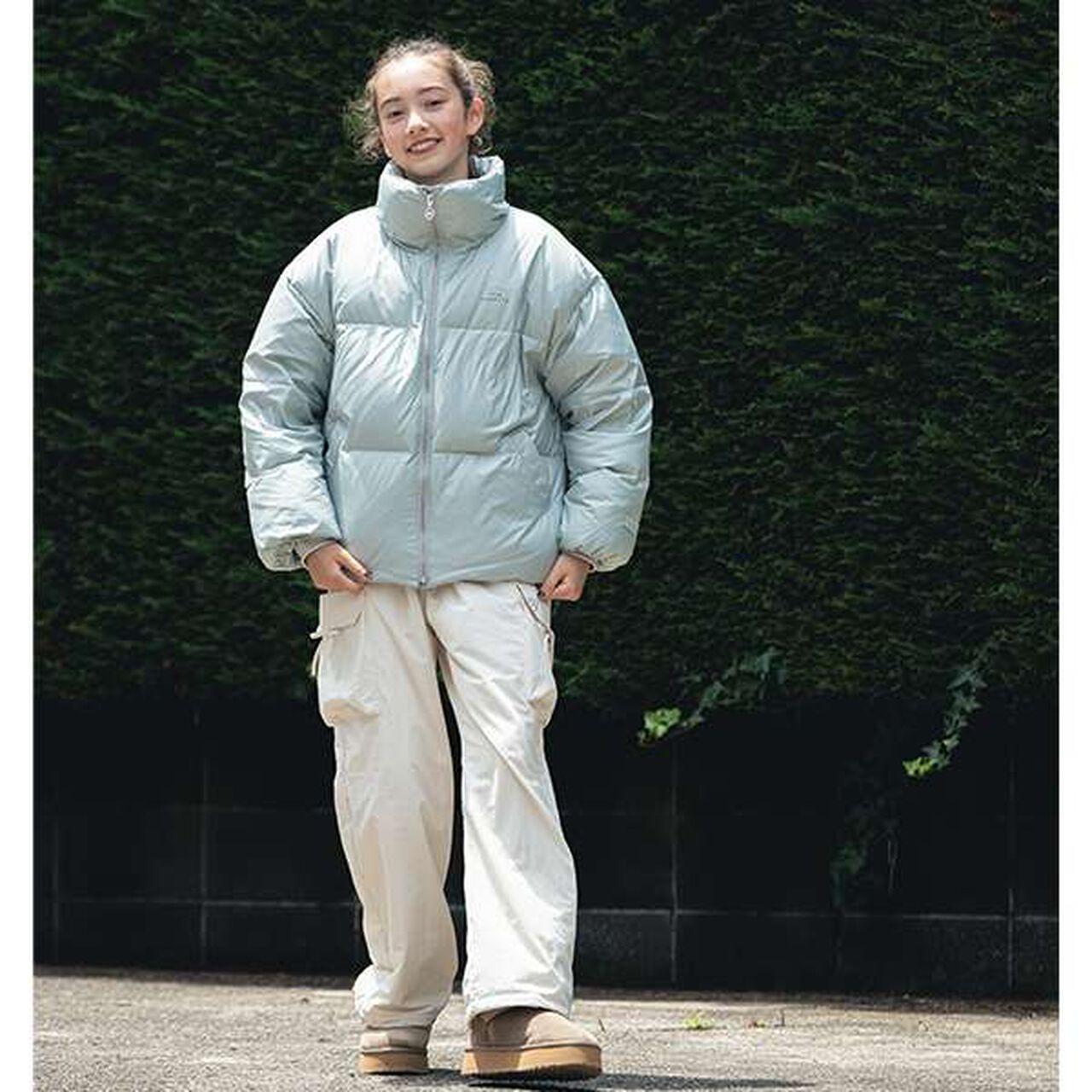 [Warm Lining] Waist Rib Easy Cargo Pants,Ivory, large image number 0