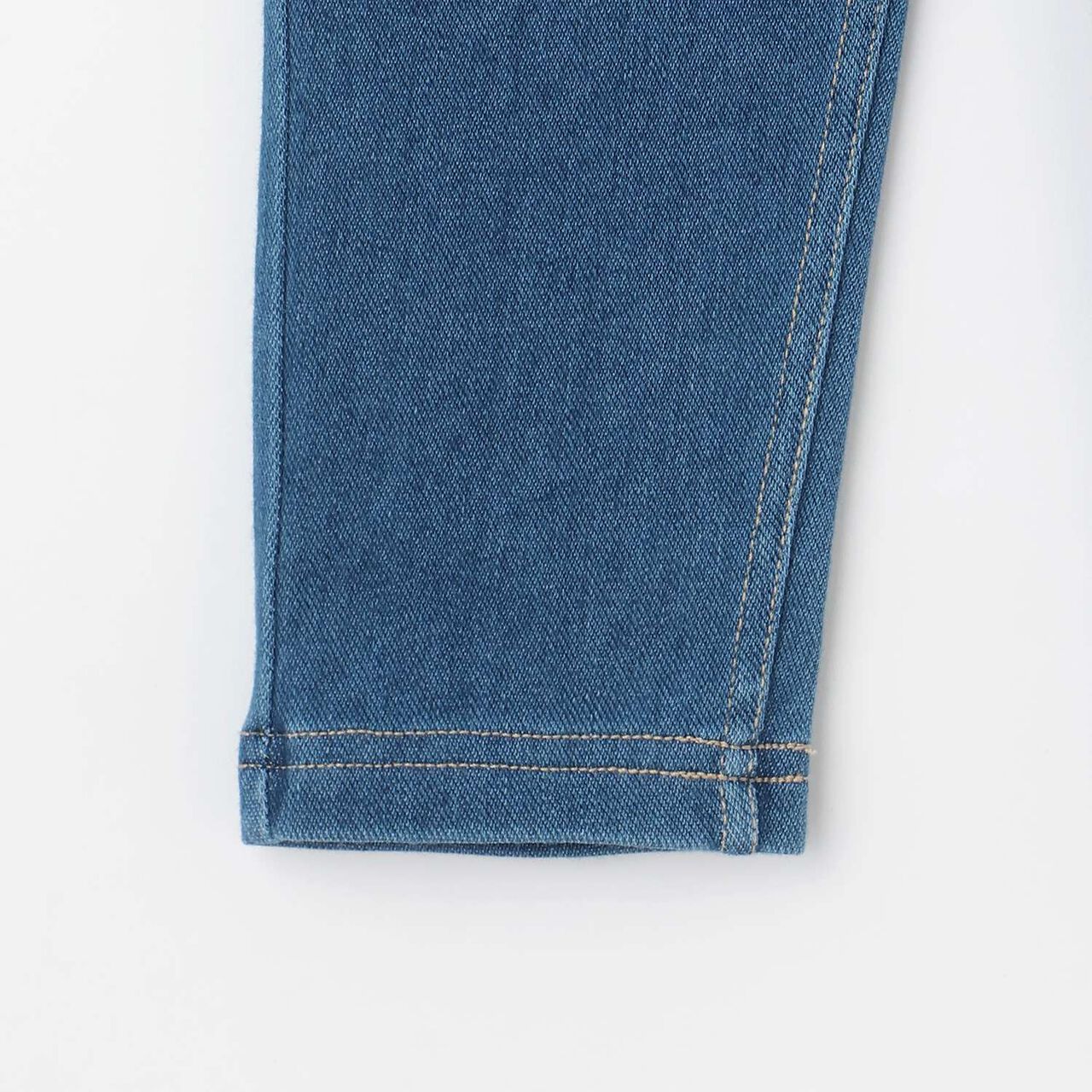 Cut Denim Straight Pants,Navy, large image number 5
