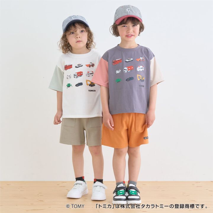 [TOMICA] Stain Resistant Quick-Dry UV Kaiteki Tenjiku Color-Blocked T-Shirt,Pearl white, medium image number 21