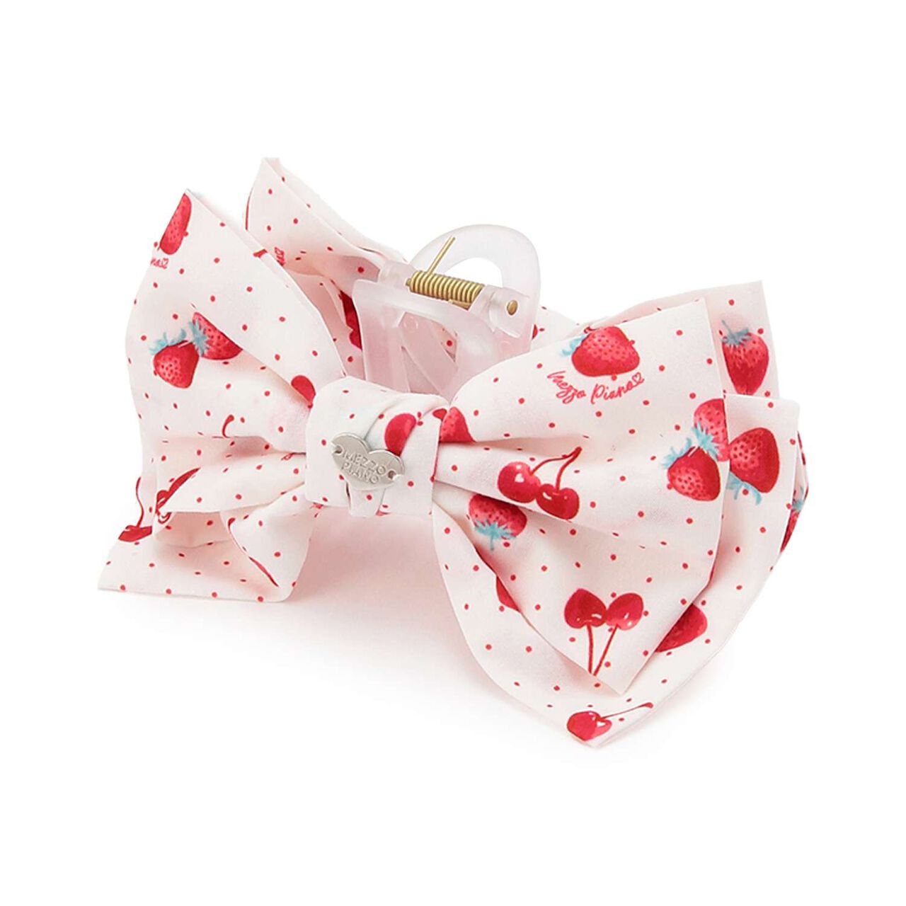 Strawberry Cherry Polka Dot Ribbon Hair Clip,Mint, large image number 4