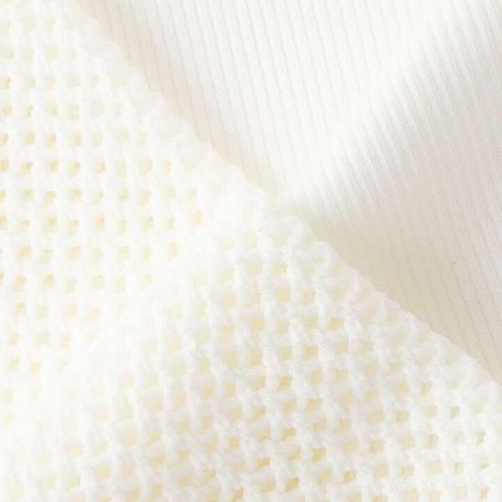 [AMI] Line Collar Mesh Cardigan × Long Sleeve T-Shirt Set,Off white, medium image number 11