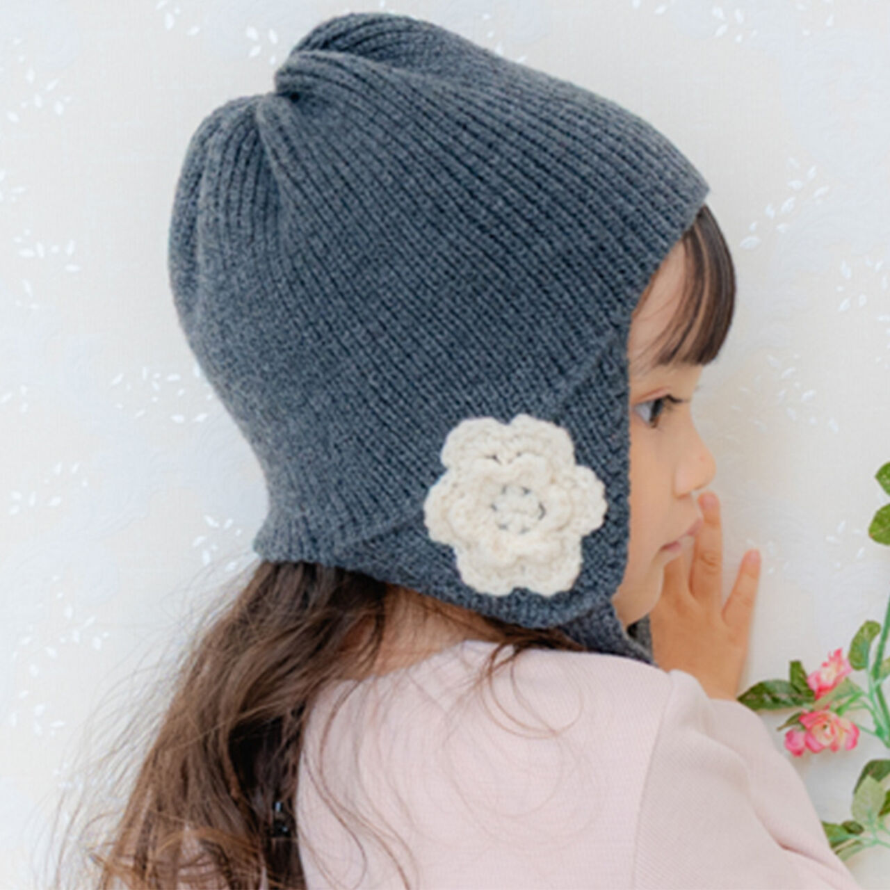 Knit Beanie with Motif Ears,Top gray, large image number 3