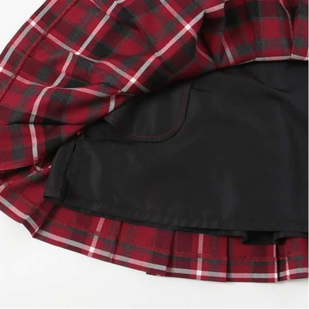 Heart Mini Bag Included Custom Check Pleated Skirt,Deep red, large image number 19