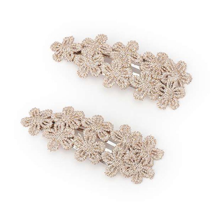 Flower Lace Hairpin [L],Beige, medium image number 0