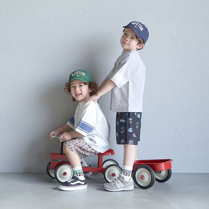 [Cool Touch] Either Way Is Fine! Sleeve Line Print Short Sleeve T-Shirt,Orange, medium image number 9