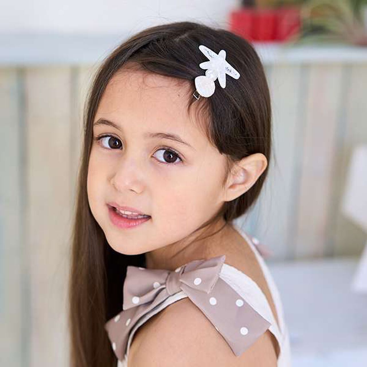 Sparkling Hair Clip with Pearls,Sax blue, large image number 7