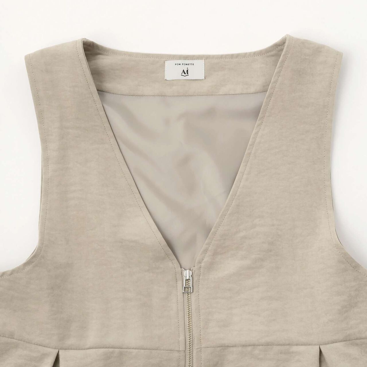 [AMI] Balloon Vest × Long Sleeve T-Shirt Set,Beige, large image number 3