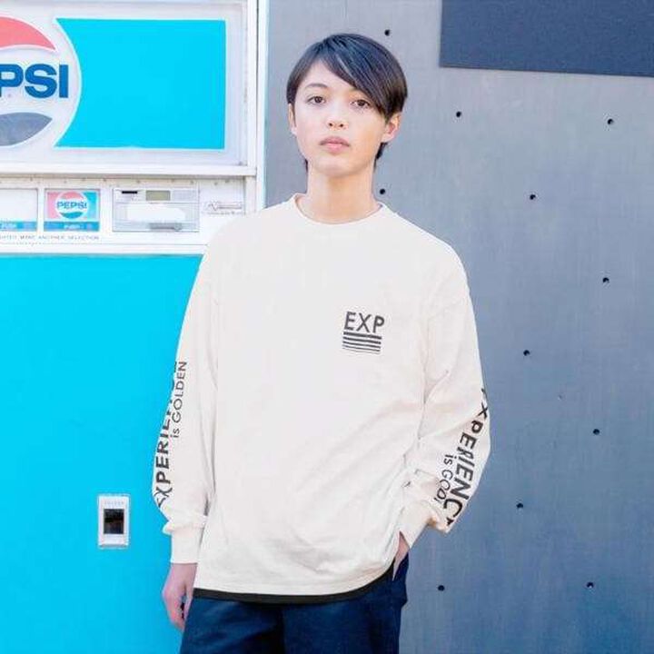 Layered Hem Long-Sleeve T-Shirt,Black, medium image number 15