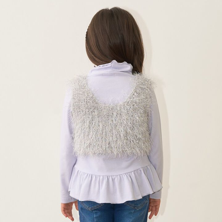 [Either Way Fine] Lame Feather Knit Vest,Light beige, medium image number 27