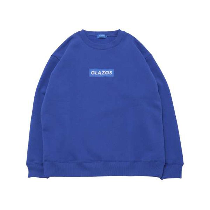Resistant to Pilling Wool Lined Box Embroidered Logo Sweatshirt,Blue, medium image number 0