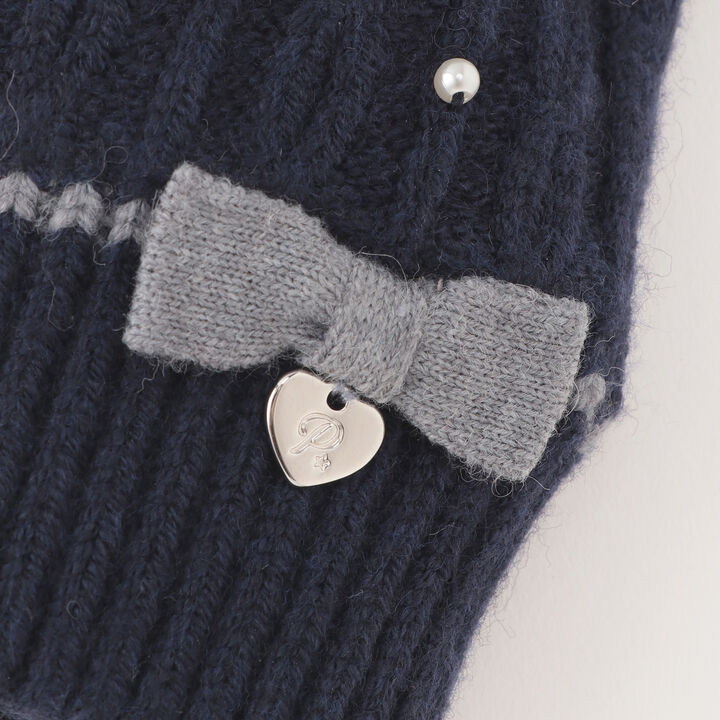 Cable Pattern Gloves with Shaggy Lining,Medium gray, medium image number 3